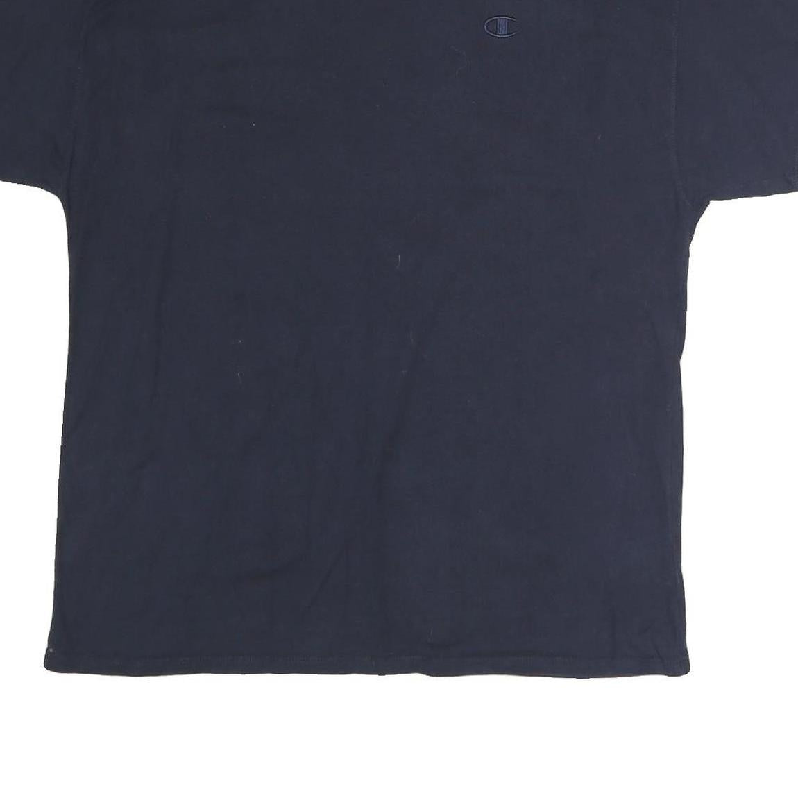 CHAMPION Mens Navy Blue & Grey Modern T-Shirt L Short Sleeve Crew Neck