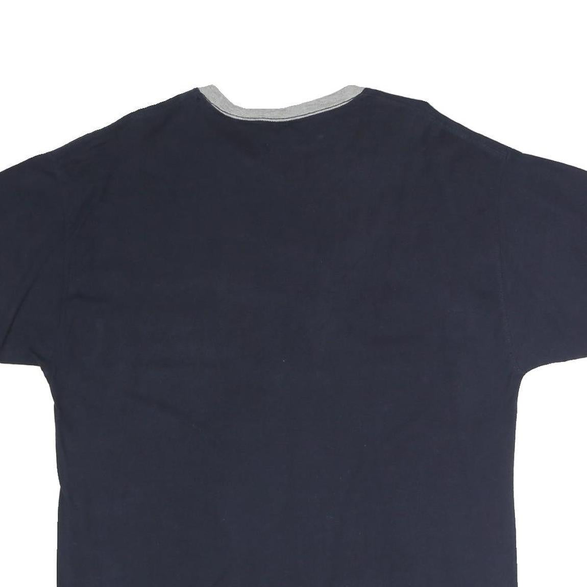 CHAMPION Mens Navy Blue & Grey Modern T-Shirt L Short Sleeve Crew Neck