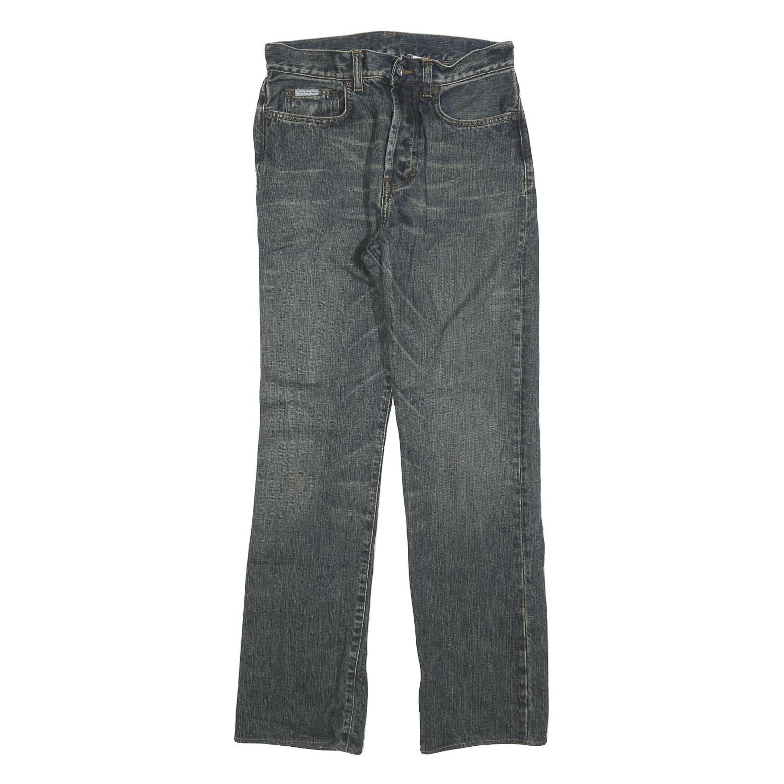 CALVIN KLEIN JEANS Womens Regular Blue Denim Straight Jeans W29 L30 Comfortable