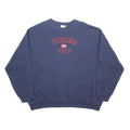 NFL Mens Navy Blue Titans Crew Neck 2XL Cotton Blend Sweatshirt Pullover