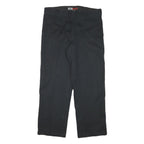 DICKIES Mens Cotton Blend Black Regular Fit Straight Leg Trousers W35 L28