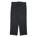 DICKIES Mens Cotton Blend Black Regular Fit Straight Leg Trousers W35 L28