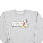 DISNEY Womens Grey Mickey Mouse Crew Neck L Cotton Blend Sweatshirt Casual