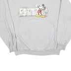 DISNEY Womens Grey Mickey Mouse Crew Neck L Cotton Blend Sweatshirt Casual