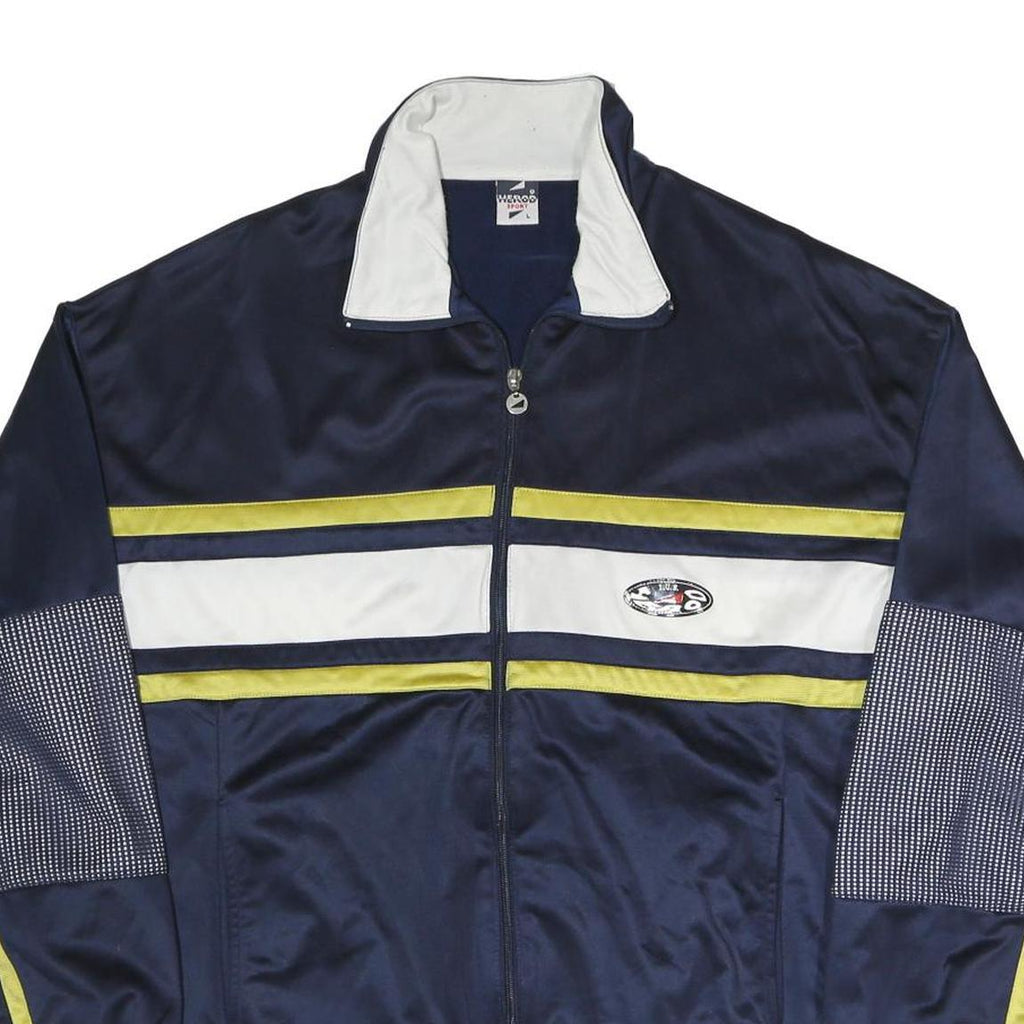 HEROD SPORT Mens Navy & White Sports Jacket L Polyester Blend Zip Track Top