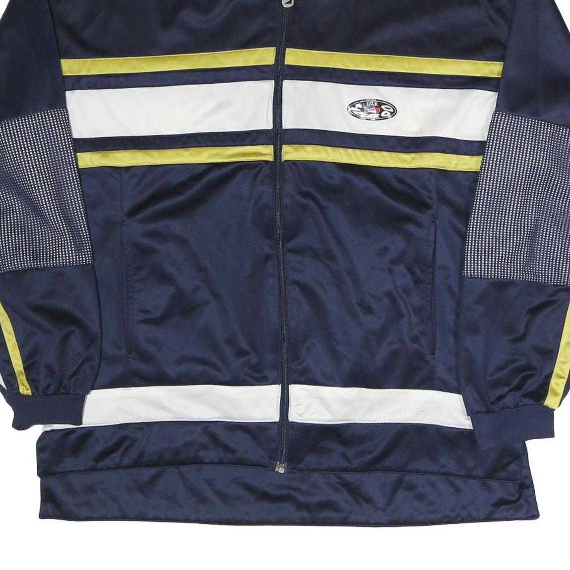 HEROD SPORT Mens Navy & White Sports Jacket L Polyester Blend Zip Track Top