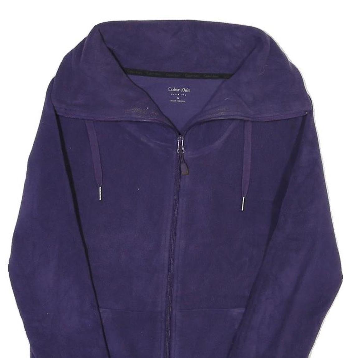 CALVIN KLEIN Womens Purple Zip Jacket S Polyester Blend Plain Stylish Comfort