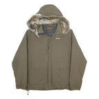 WOOLRICH Mens Green Nylon Jacket XL Hooded Zip Outerwear Casual Winter