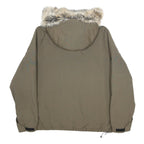 WOOLRICH Mens Green Nylon Jacket XL Hooded Zip Outerwear Casual Winter