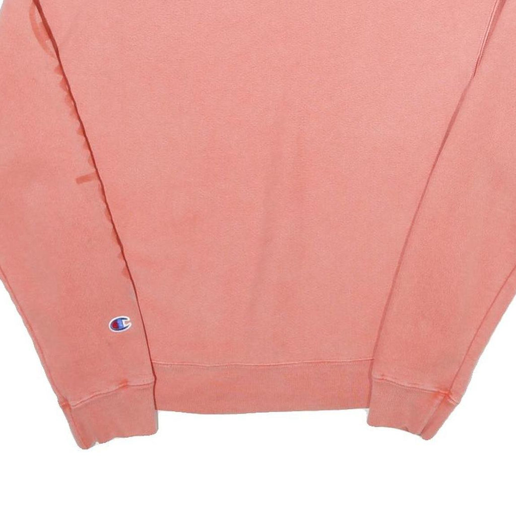 CHAMPION Womens Pink Sweatshirt Crew Neck L Logo Printed Sleeve Casual Pullover