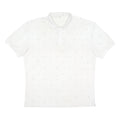 CALVIN KLEIN Mens White Polo Shirt 2XL Cotton Blend Short Sleeve CK Logo Pattern