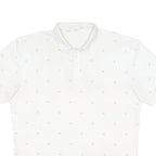CALVIN KLEIN Mens White Polo Shirt 2XL Cotton Blend Short Sleeve CK Logo Pattern