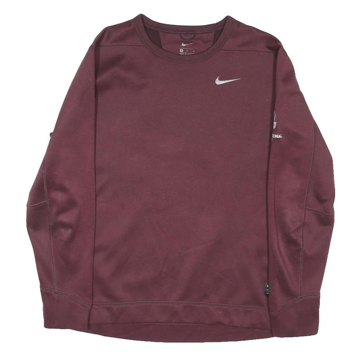 NIKE Mens Maroon Crew Neck M Sweatshirt Polyester Blend Casual Athletic