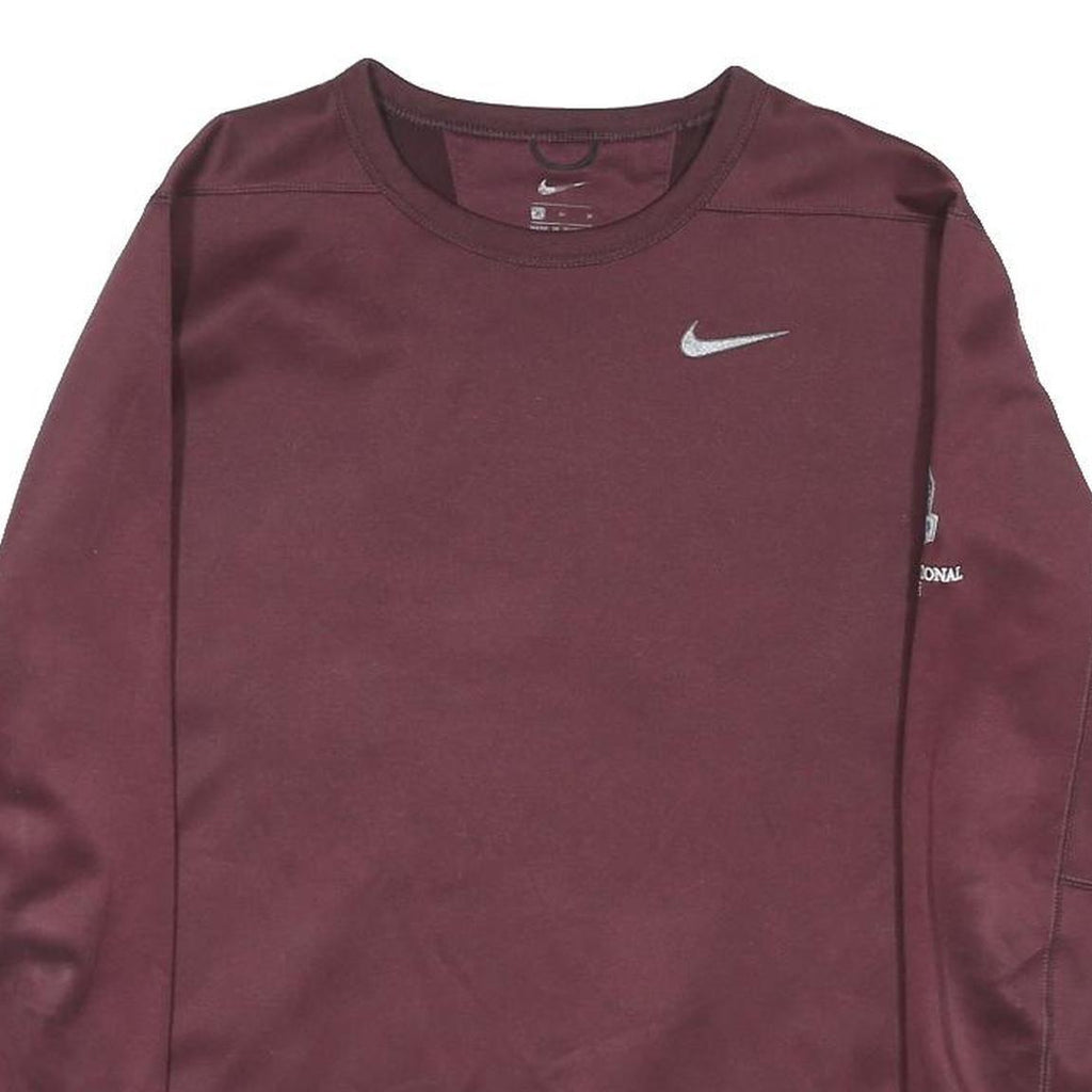 NIKE Mens Maroon Crew Neck M Sweatshirt Polyester Blend Casual Athletic