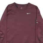 NIKE Mens Maroon Crew Neck M Sweatshirt Polyester Blend Casual Athletic