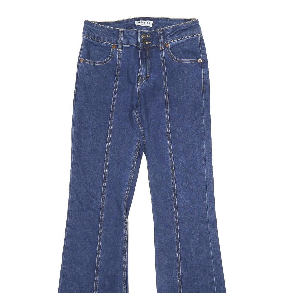 MOTEL Womens Jeans Blue Regular Flared Denim Medium W33 L33 Stylish Comfortable