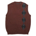 AXIST Mens Brown & Grey Patterned Cotton Blend Jumper V-Neck Basic Knit XL