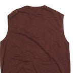 AXIST Mens Brown & Grey Patterned Cotton Blend Jumper V-Neck Basic Knit XL