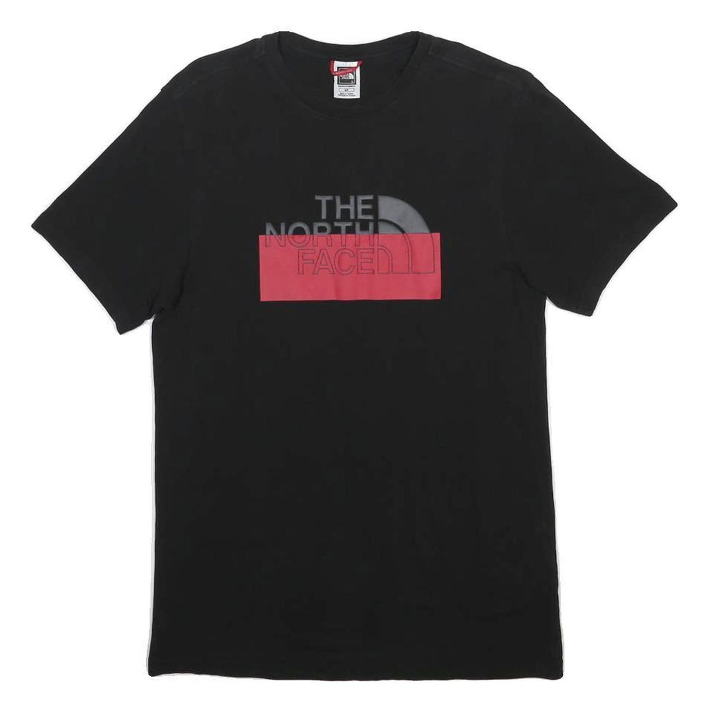 THE NORTH FACE Mens Black Red Graphic T-Shirt S Short Sleeve Crew Neck Logo