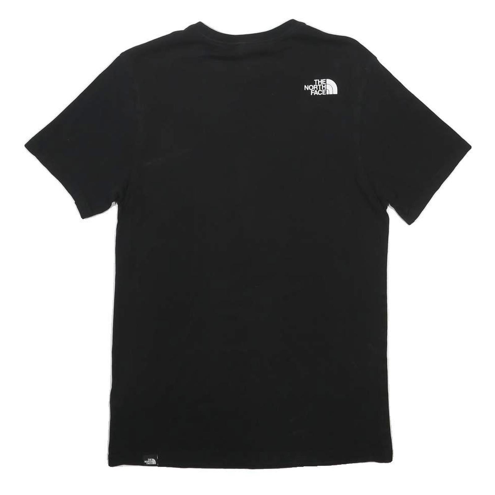 THE NORTH FACE Mens Black Red Graphic T-Shirt S Short Sleeve Crew Neck Logo