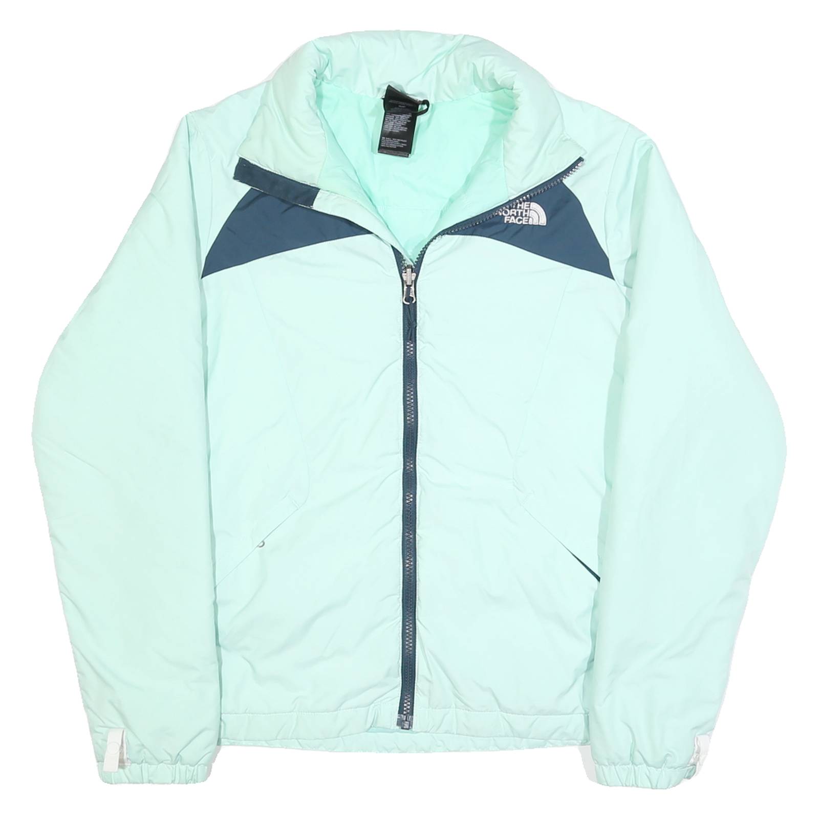 THE NORTH FACE Womens Mint & Navy Blue Jacket S Polyester Blend Zip Outdoor