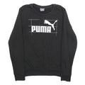 PUMA Womens Black Cotton Blend Crew Neck Sweatshirt UK 12 Casual Pullover