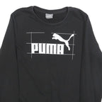 PUMA Womens Black Cotton Blend Crew Neck Sweatshirt UK 12 Casual Pullover
