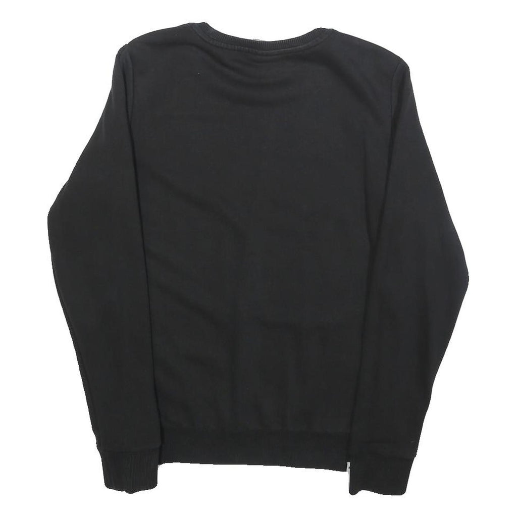 PUMA Womens Black Cotton Blend Crew Neck Sweatshirt UK 12 Casual Pullover