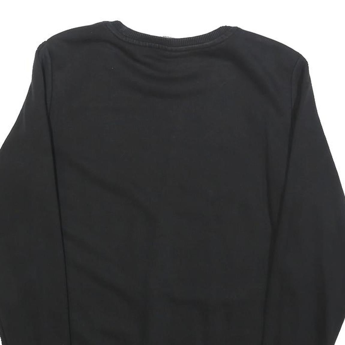 PUMA Womens Black Cotton Blend Crew Neck Sweatshirt UK 12 Casual Pullover