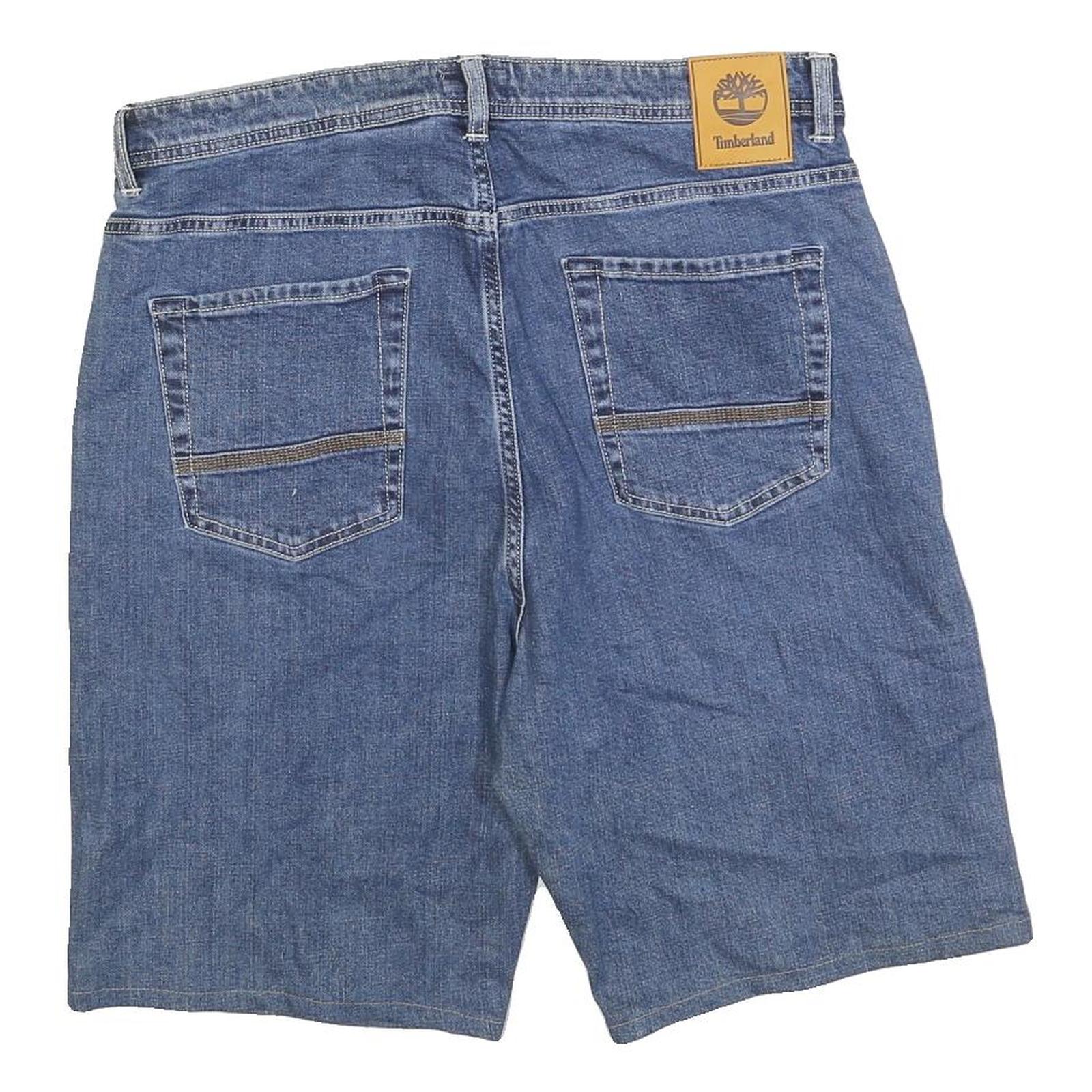 TIMBERLAND Mens Denim Blue Casual Shorts L W34 Cotton Blend Relaxed Fit