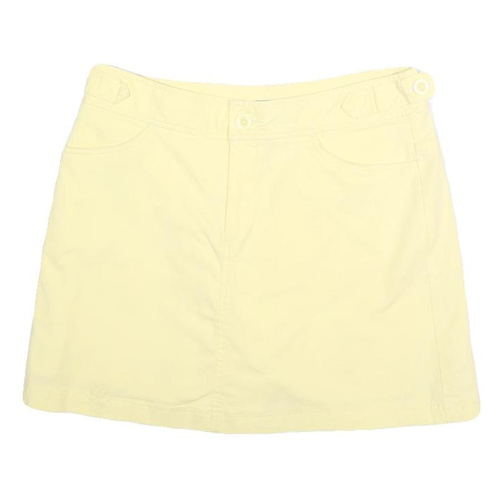 DOCKERS Womens Yellow Cotton Blend Mini Skirt UK 6 Casual Comfortable Style