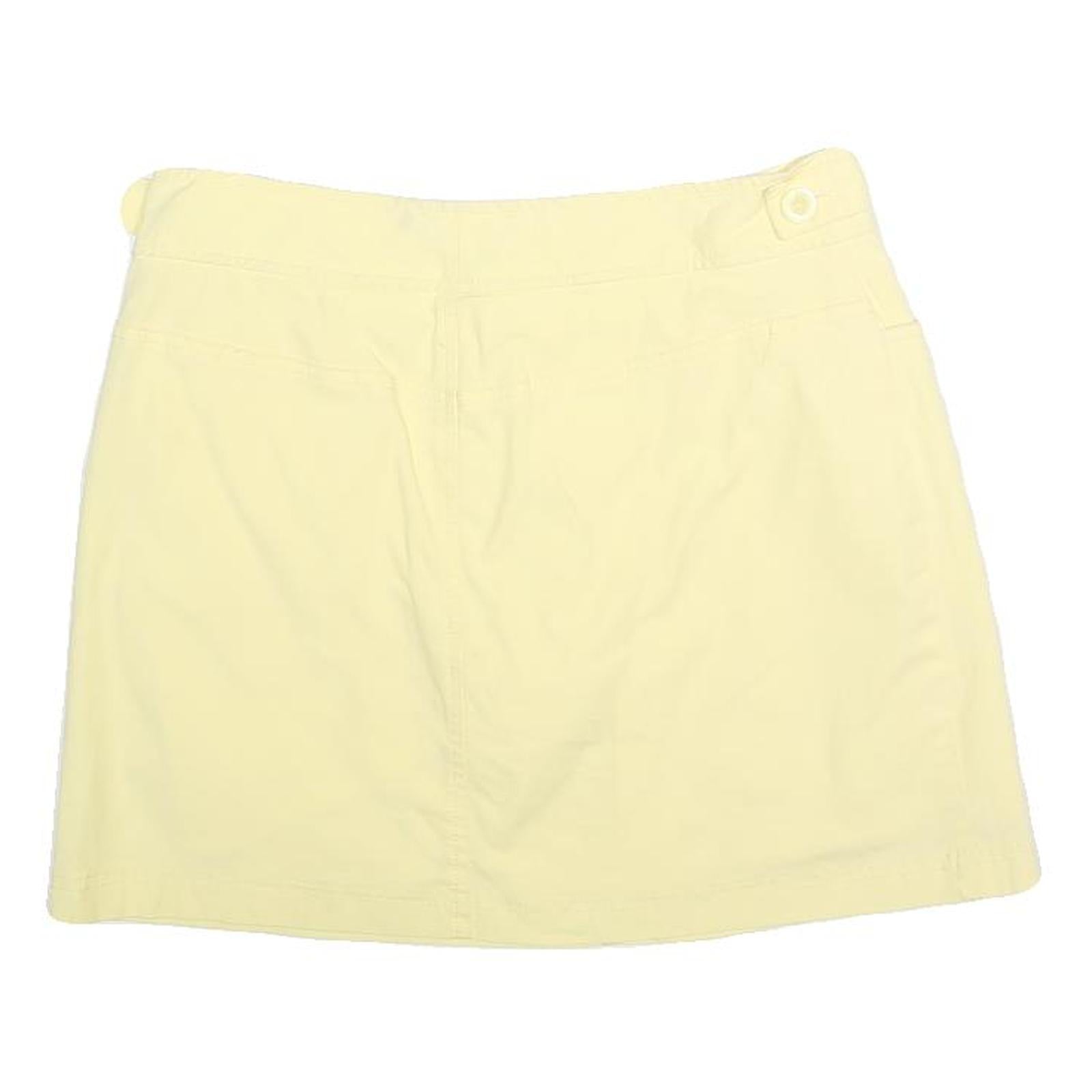DOCKERS Womens Yellow Cotton Blend Mini Skirt UK 6 Casual Comfortable Style