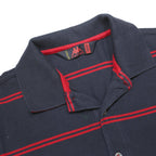 KAPPA Mens Navy Blue & Red Long Sleeve Striped Polo Shirt M Classic Logo Casual
