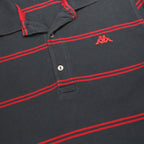 KAPPA Mens Navy Blue & Red Long Sleeve Striped Polo Shirt M Classic Logo Casual