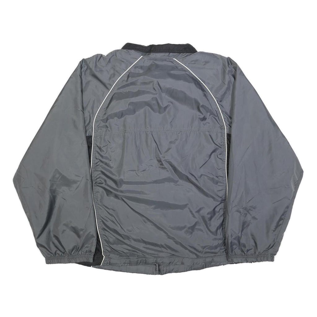 REEBOK Mens Grey & Black Sports Jacket L Polyester Blend Zip Athletic Fit