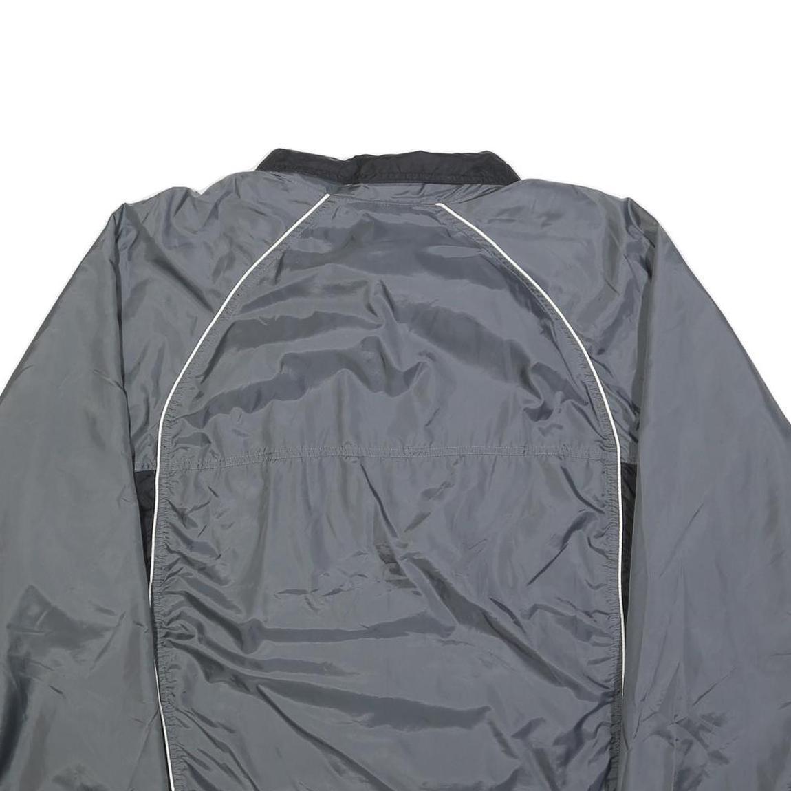 REEBOK Mens Grey & Black Sports Jacket L Polyester Blend Zip Athletic Fit