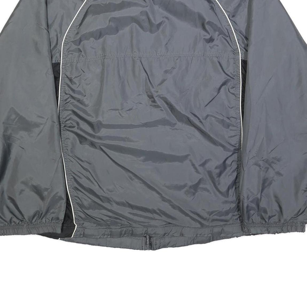 REEBOK Mens Grey & Black Sports Jacket L Polyester Blend Zip Athletic Fit