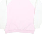 Womens Pink & White Cotton Blend Sweatshirt Crew Neck M Retro Festival Print