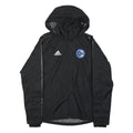 ADIDAS Mens Black ECFC Hooded Zip Jacket XS Polyester Blend Plain Lightweight