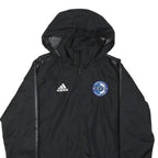 ADIDAS Mens Black ECFC Hooded Zip Jacket XS Polyester Blend Plain Lightweight