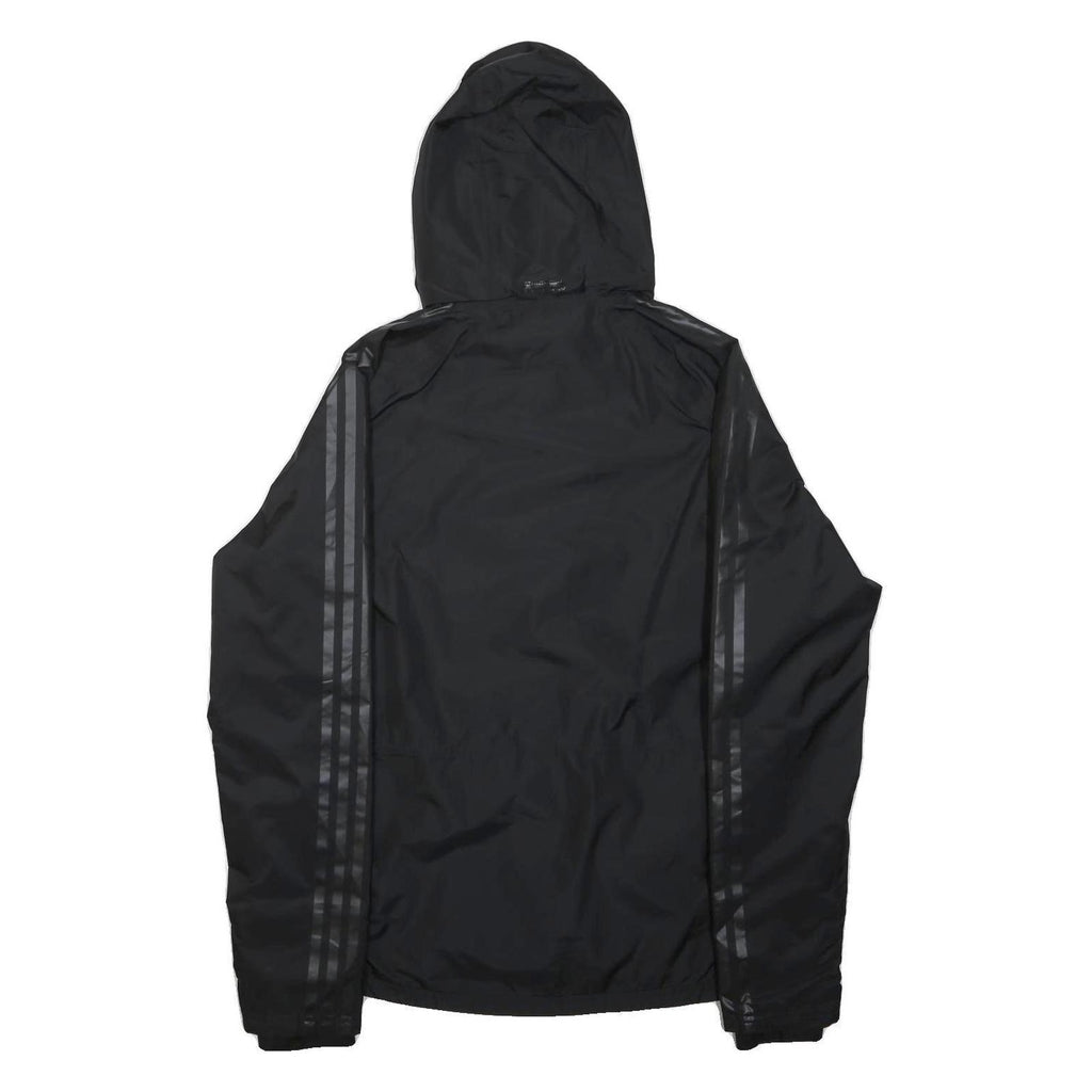ADIDAS Mens Black ECFC Hooded Zip Jacket XS Polyester Blend Plain Lightweight