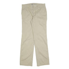 DICKIES Womens Regular Beige Cotton Blend Zip Trousers W32 L32 Classic Straight