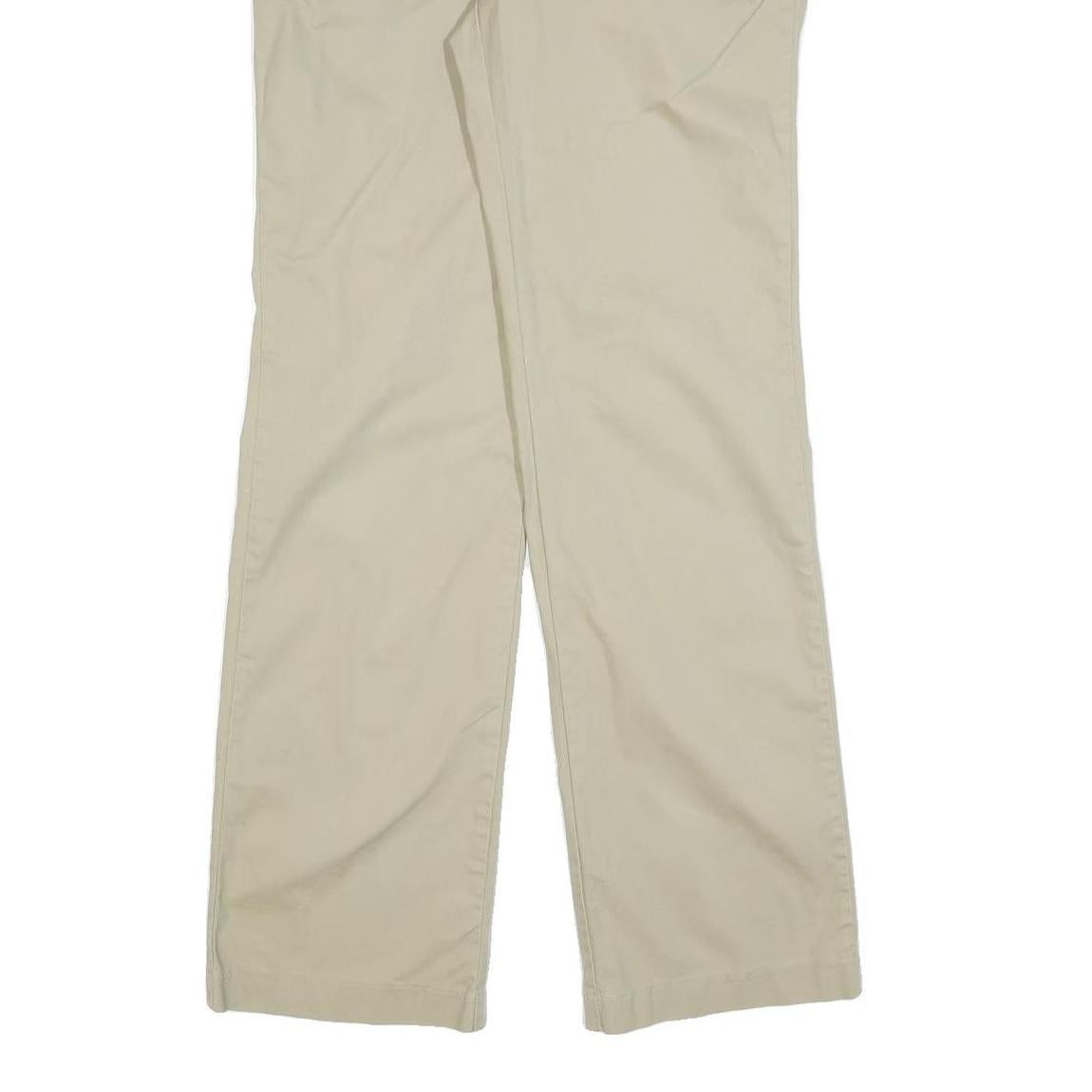 DICKIES Womens Regular Beige Cotton Blend Zip Trousers W32 L32 Classic Straight