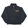 JERZEES Autorama Mens Sweatshirt Black 1/4 Zip USA L