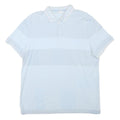 CALVIN KLEIN Mens Blue & White Striped Short Sleeve Polo Shirt L Cotton Blend