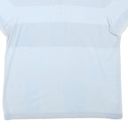CALVIN KLEIN Mens Blue & White Striped Short Sleeve Polo Shirt L Cotton Blend