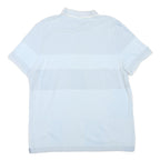 CALVIN KLEIN Mens Blue & White Striped Short Sleeve Polo Shirt L Cotton Blend