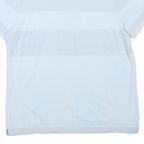 CALVIN KLEIN Mens Blue & White Striped Short Sleeve Polo Shirt L Cotton Blend