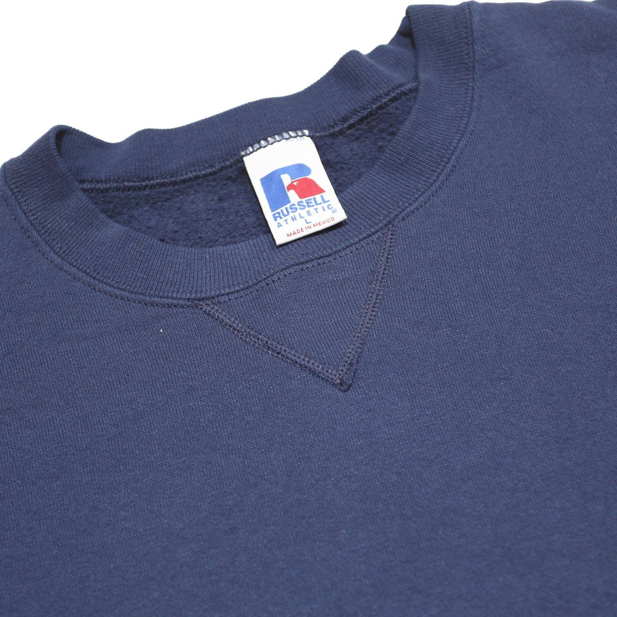 RUSSELL ATHLETIC Mens Blue Cotton Blend Crew Neck L Sweatshirt Plain Pullover