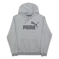 PUMA Mens Grey Hoodie M Cotton Blend Pullover Sweatshirt Sports Casual